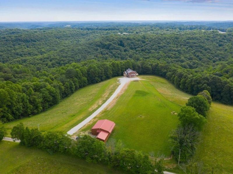 Birds Eye View of Chieftain Meadows - Hocking Hills 5 bedroom, 4 bathroom pet friendly Cabin
