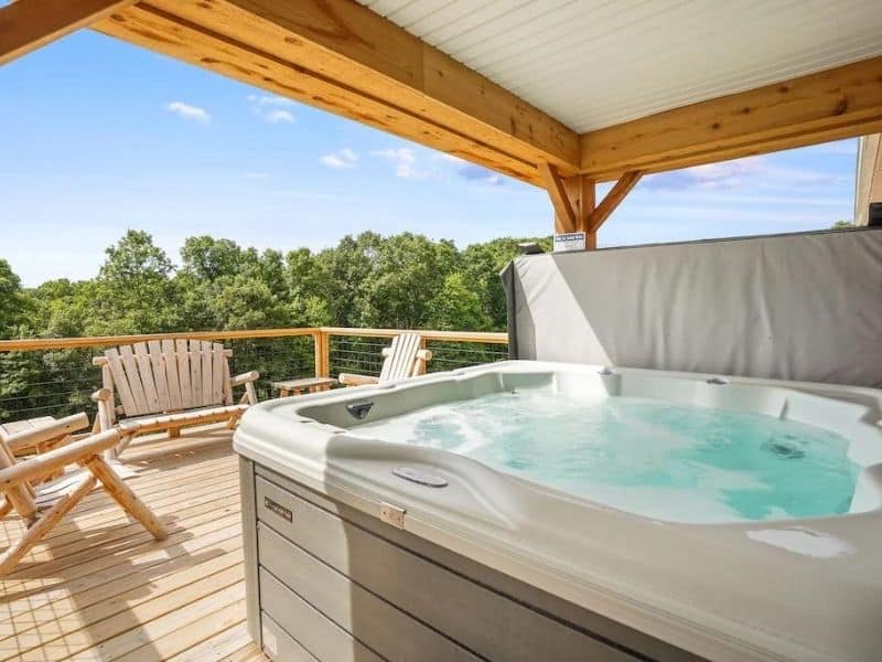 Hot Tub at Chieftain Meadows - Hocking Hills 5 bedroom, 4 bathroom pet friendly Cabin