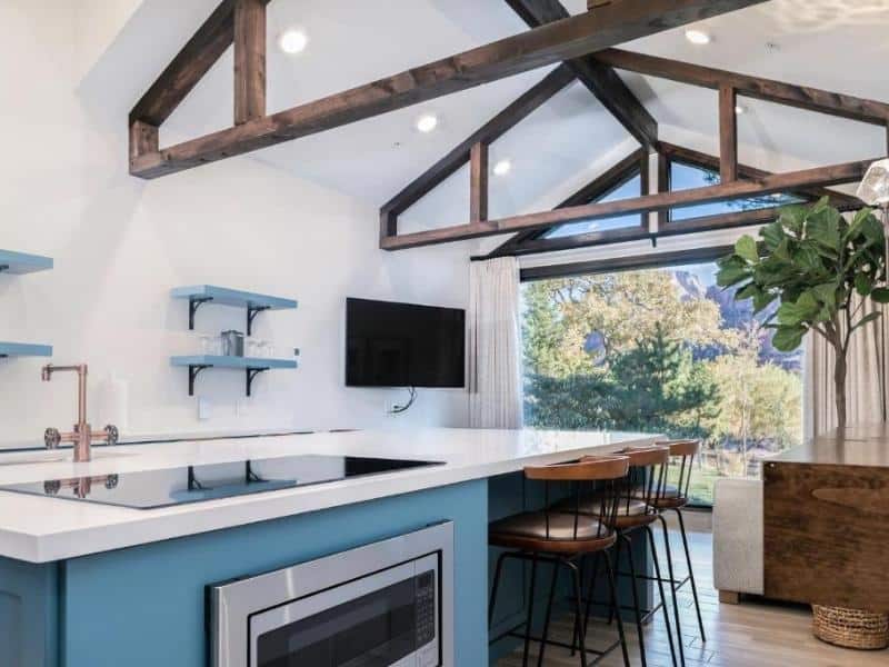 In-room kitchen in guest suite at Cliffrose Springdale by Hilton near Zion. Zion lodging options