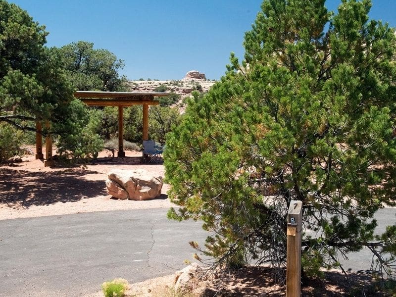 Campsite at Island in the Sky Campground in Canyonlands National Park