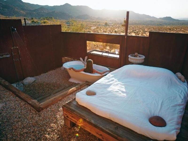 Outdoor bathtub and jacuzzi at Sacred Sand in Joshua Tree - Joshua Tree hotels