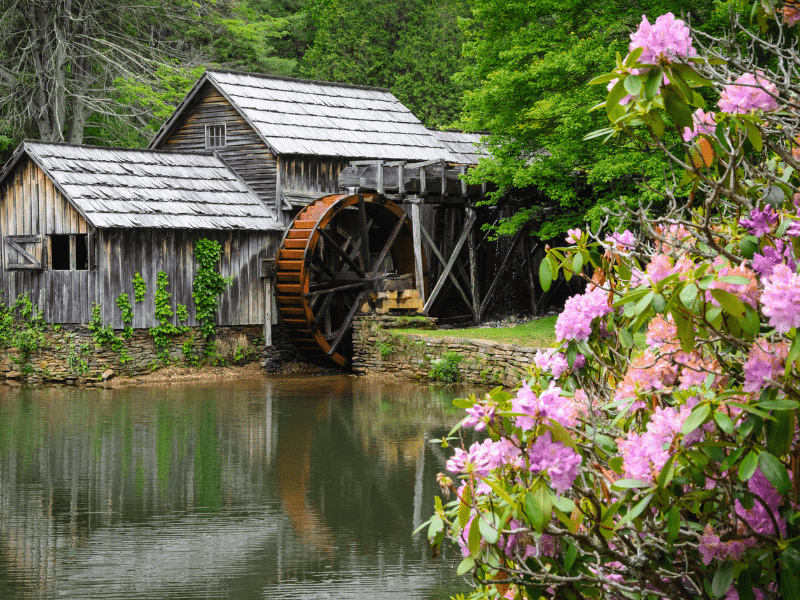 Old Mill found along the Blue Ridge Parkway, one of the most iconic east coast national parks road trips in the USA