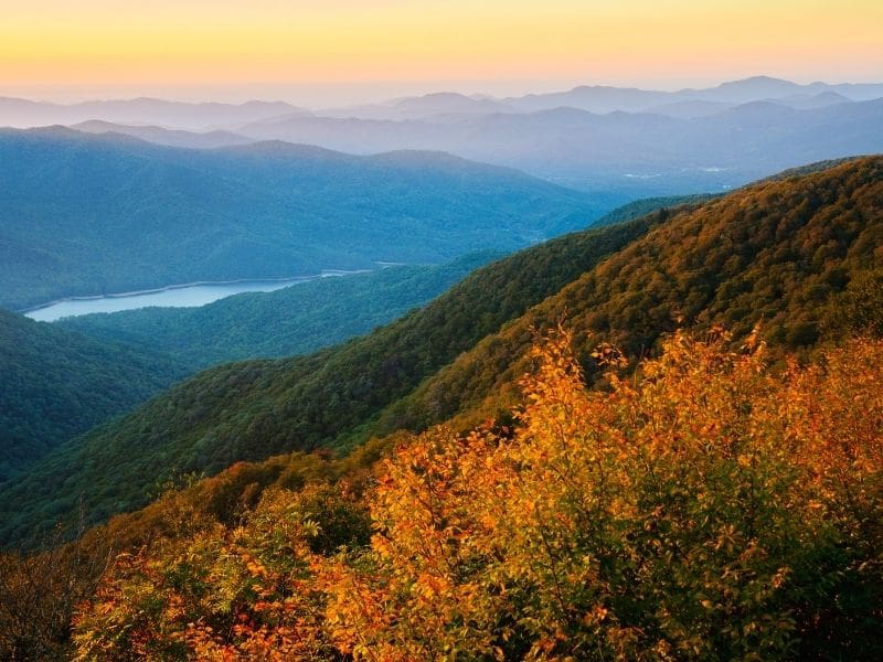 Scenic view along the Blue Ridge Parkway in North Carolina