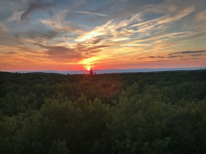 Sunset in Ohiopyle State Park, Pennsylvania. The perfect add on to an East Coast National Parks road trip.
