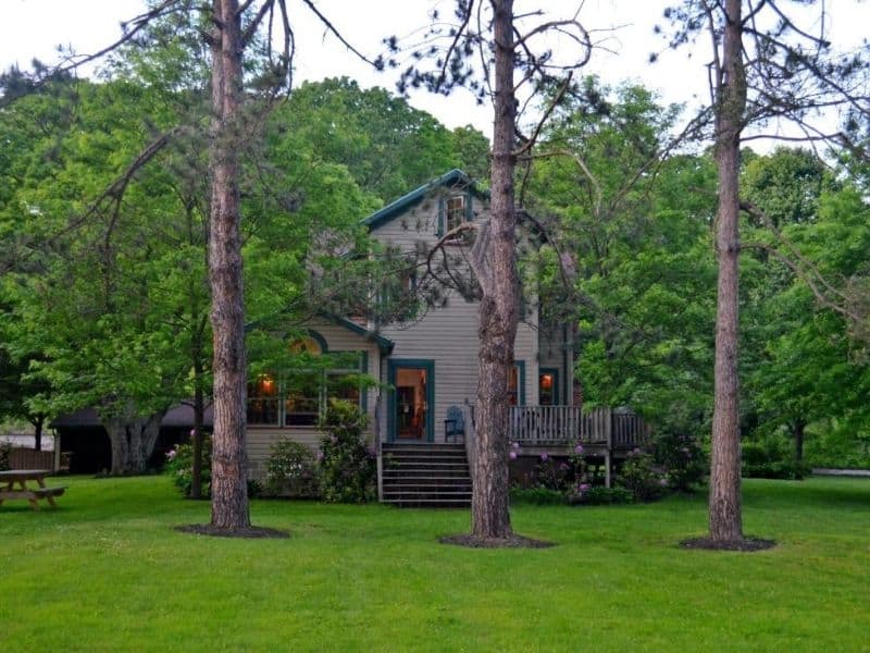 Exterior of Paddler's Lane Retreat on the border of Ohiopyle State Park in Pennsylvania.
