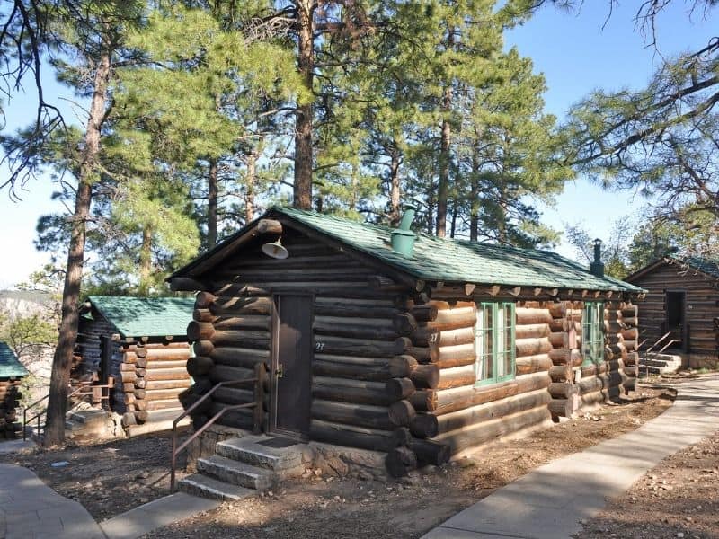 Rustic log cabins at Grand Canyon North Rim Lodge