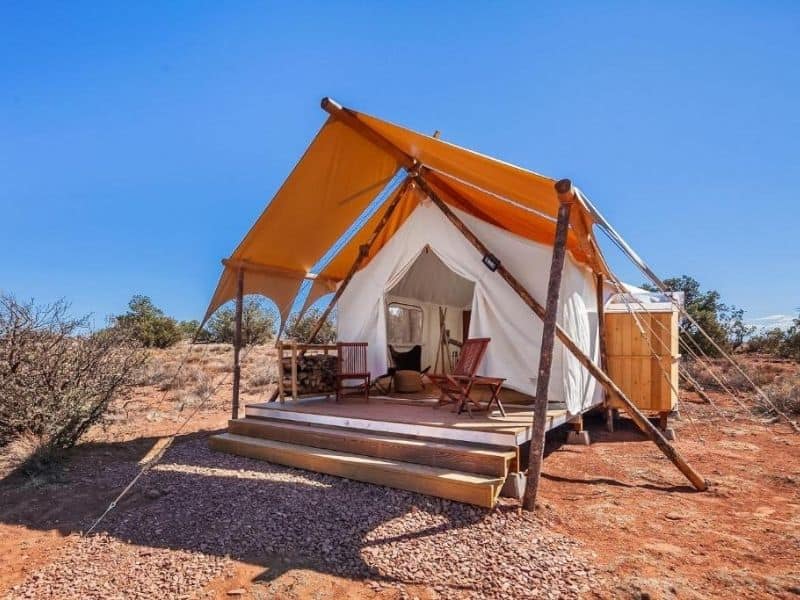 Exterior of a canvas tent glamping site at Under Canvas Grand Canyon