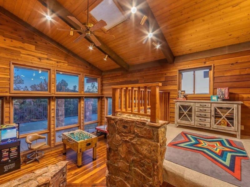 Game room at Luxury Sedona Airbnb with Pool