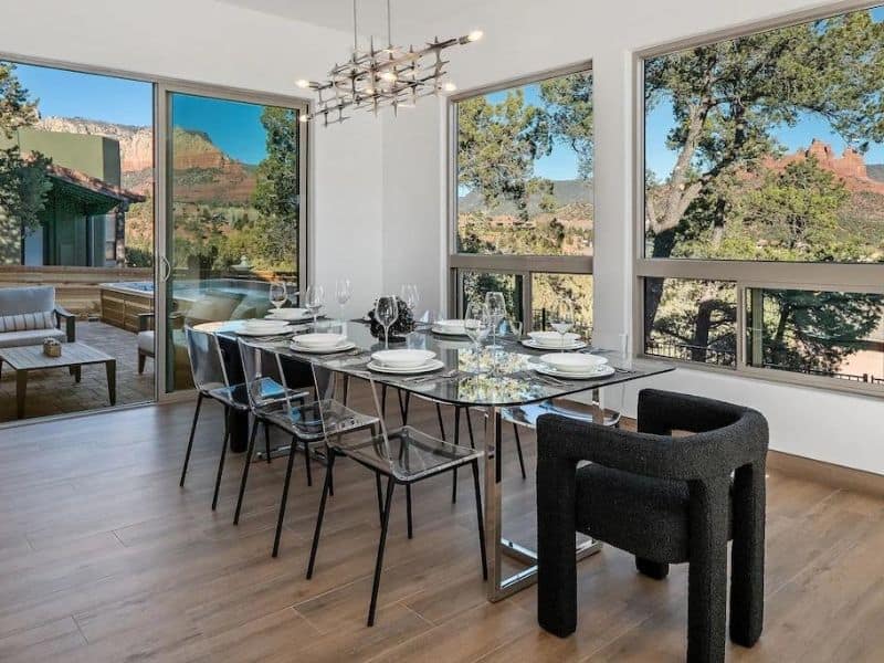 Indoor dining area at Sedona Vista Estate