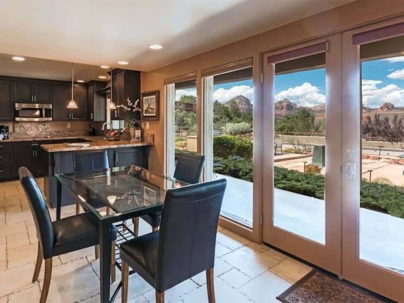 Kitchen and dining area at Tuscan Suite 3 at Vista Ridge in Sedona