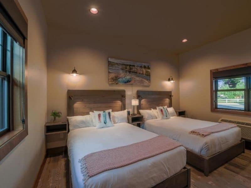 Guest room at Golden Stone Inn in West Yellowstone with two beds
