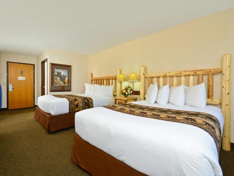 Queen room at Kelly Inn in West Yellowstone, a popular gateway town for Yellowstone lodging