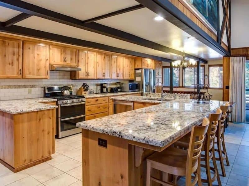 Modern kitchen at Yosemite cabin rental