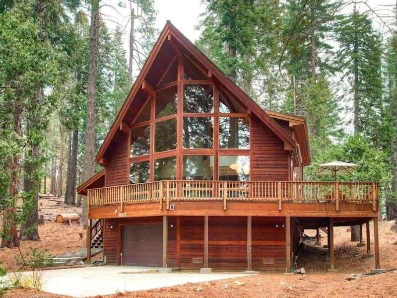 A-frame cabin in the forest near Yosemite, CA