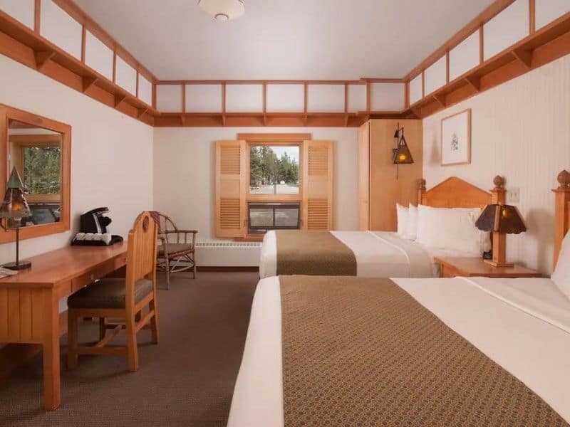 Queen room at Old Faithful Snow Lodge in Yellowstone