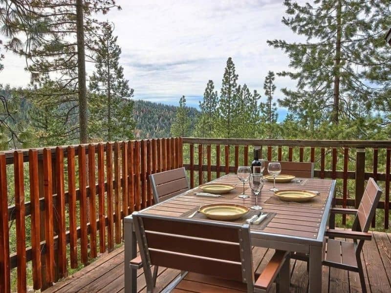 Deck at Yosemite Refuge, a Yosemite cabin inside the national park