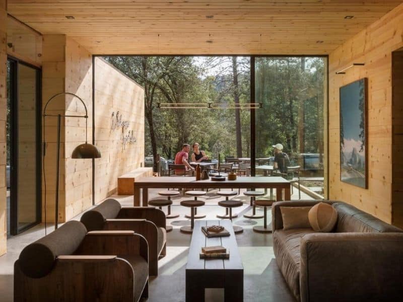 Communal area at AutoCamp Yosemite, CA