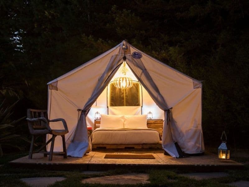 Canvas glamping tent at Boon Hotel + Spa - a great Bay Area Glamping option