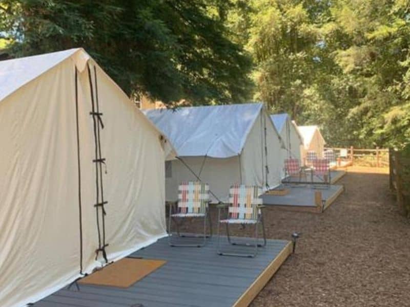 Glamping tents at Highlands Resort, CA