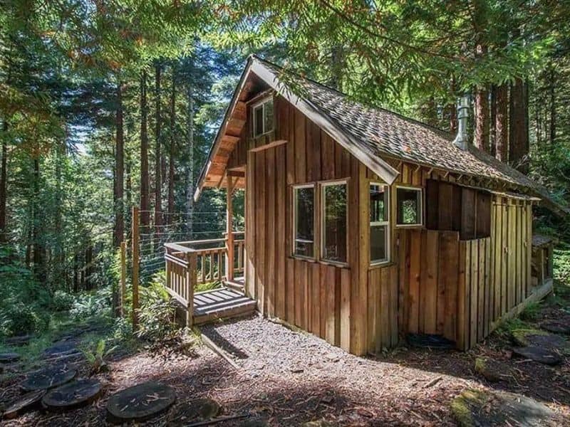 Wood cabin in the redwoods - Bay Area Glamping