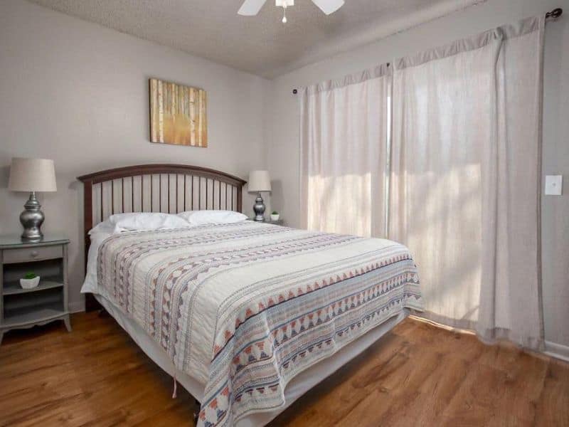 Bedroom at vacation rental near Turner Falls