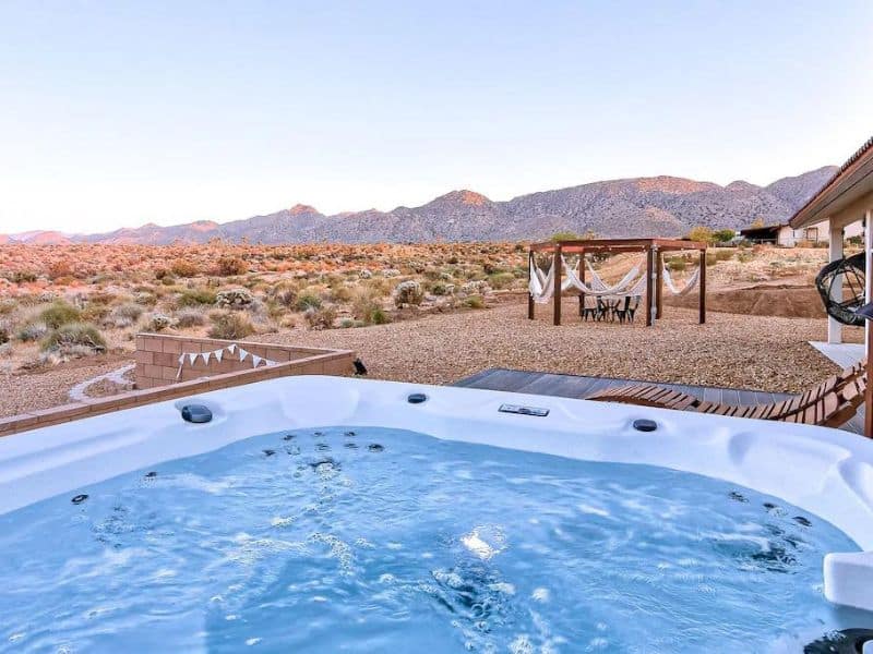 Hot tub over looking the Joshua Tree desert at Vrbo property