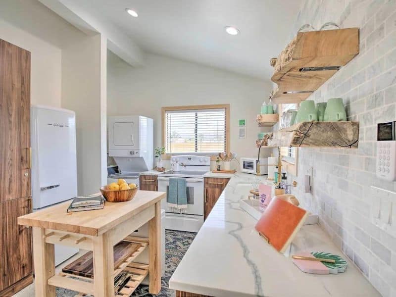 Kitchen with small island at Joshua Tree airbnb - Joshua Tree lodging