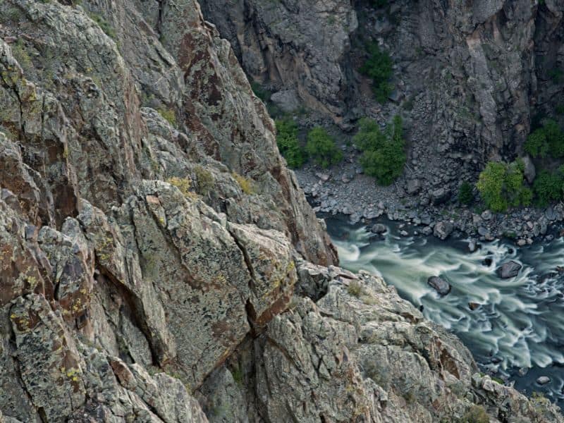 River running through Black Canyon of the Gunnison National Park, CO - a stop on a Denver to Grand Canyon Road Trip