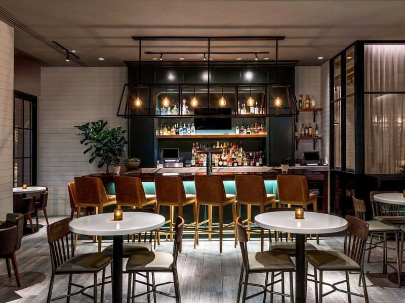 Swanky restaurant with bar at Le Meridien Denver Downtown