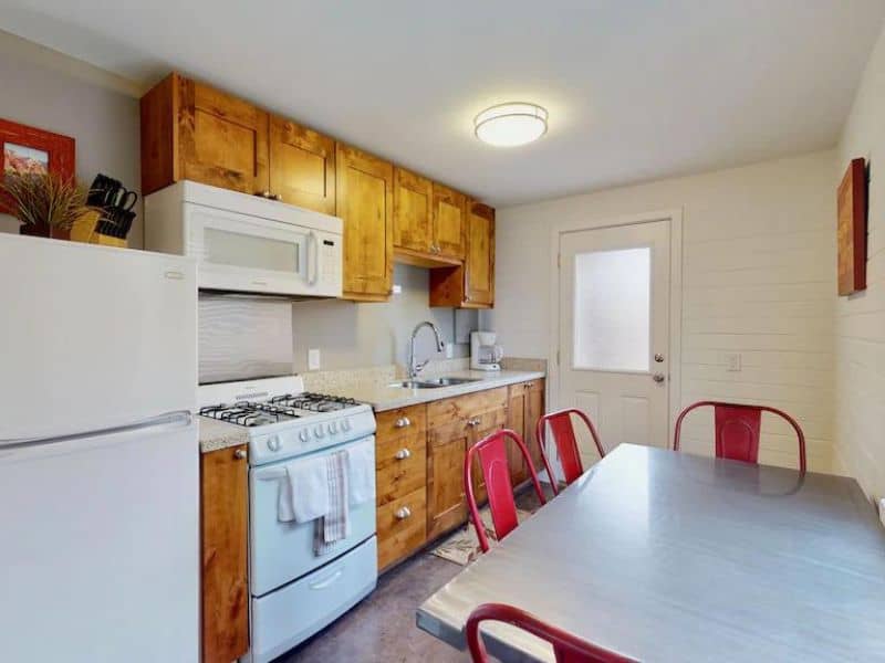 Basic kitchen at Purple Sage Flats unit in Moab, Utah