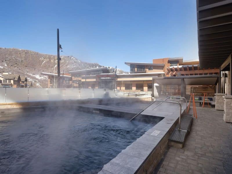 A hot tub with steam coming out of it.